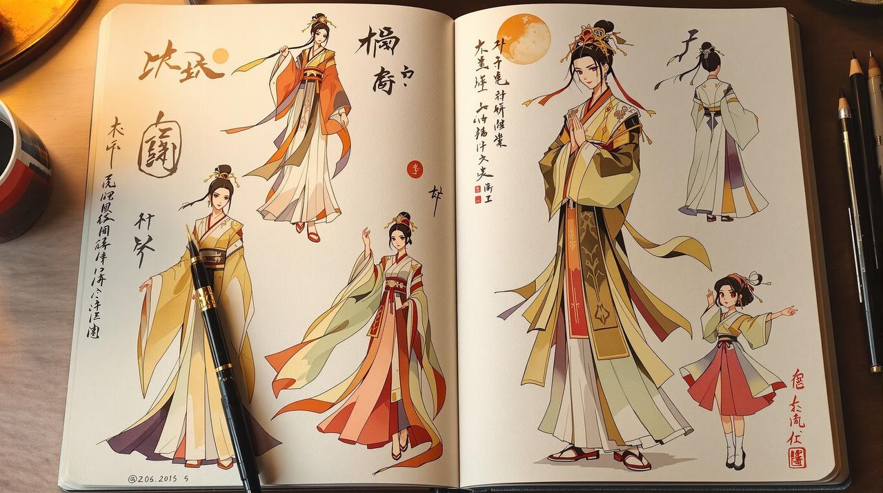 香焦网番友圈：【手绘】用词牌为灵感画了一组动漫角色设计